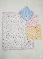 Assorted Pastel Printed Baby Wraps – Blue, Pink, and Peach
