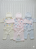 3-Pack Newborn "Little Friends" Printed Cotton Bodysuits