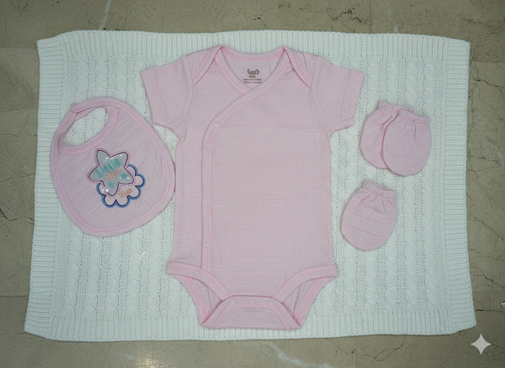 Polka Dot Romper & Accessories Set with Crown Embroidery