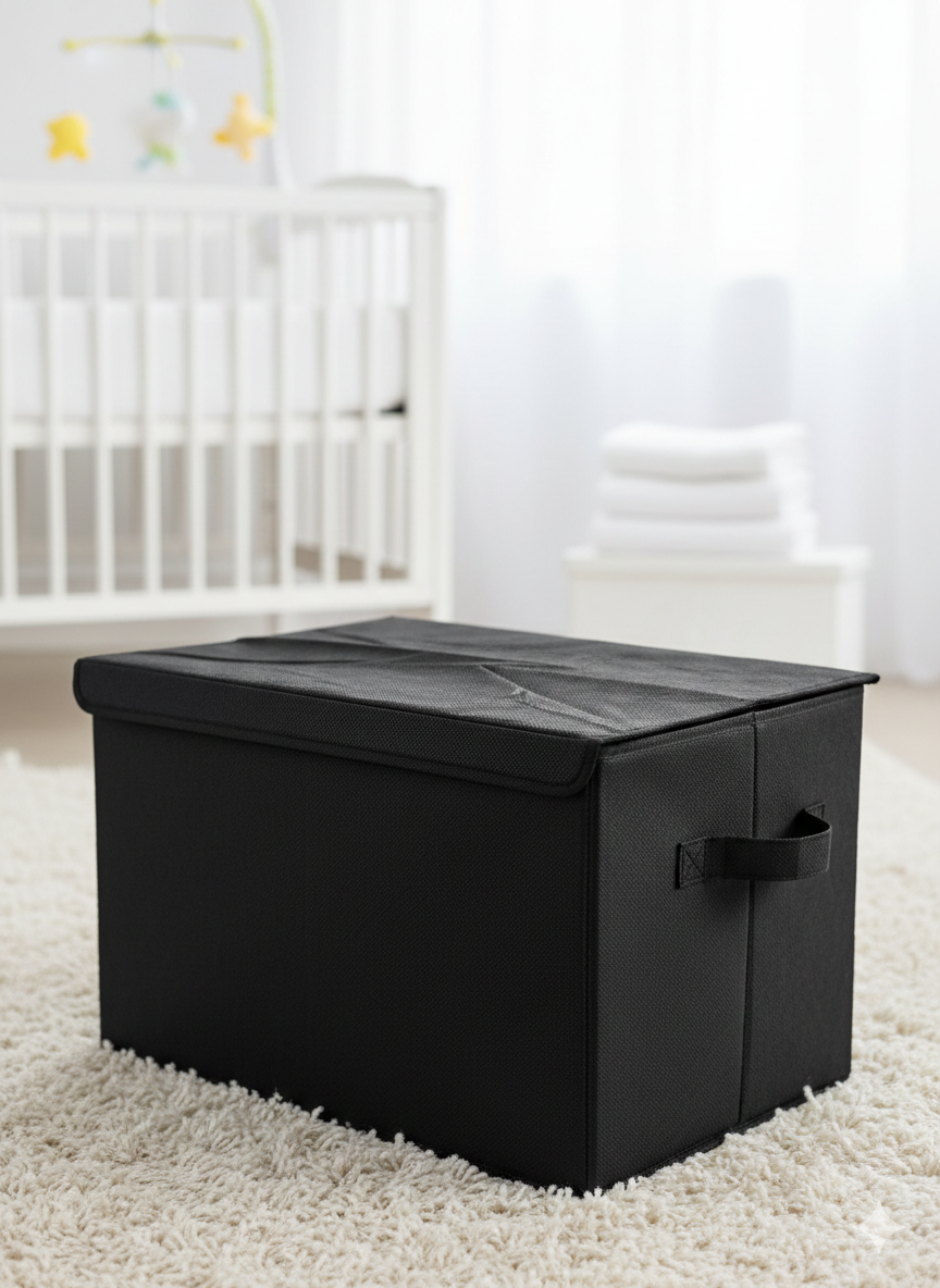 "Little Bear" Collapsible Nursery Storage – Soft Pink Toy & Accessory Organizer for Baby Girls