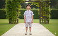 Premium White Script-Patterned Cotton Co-ord Set for Boys