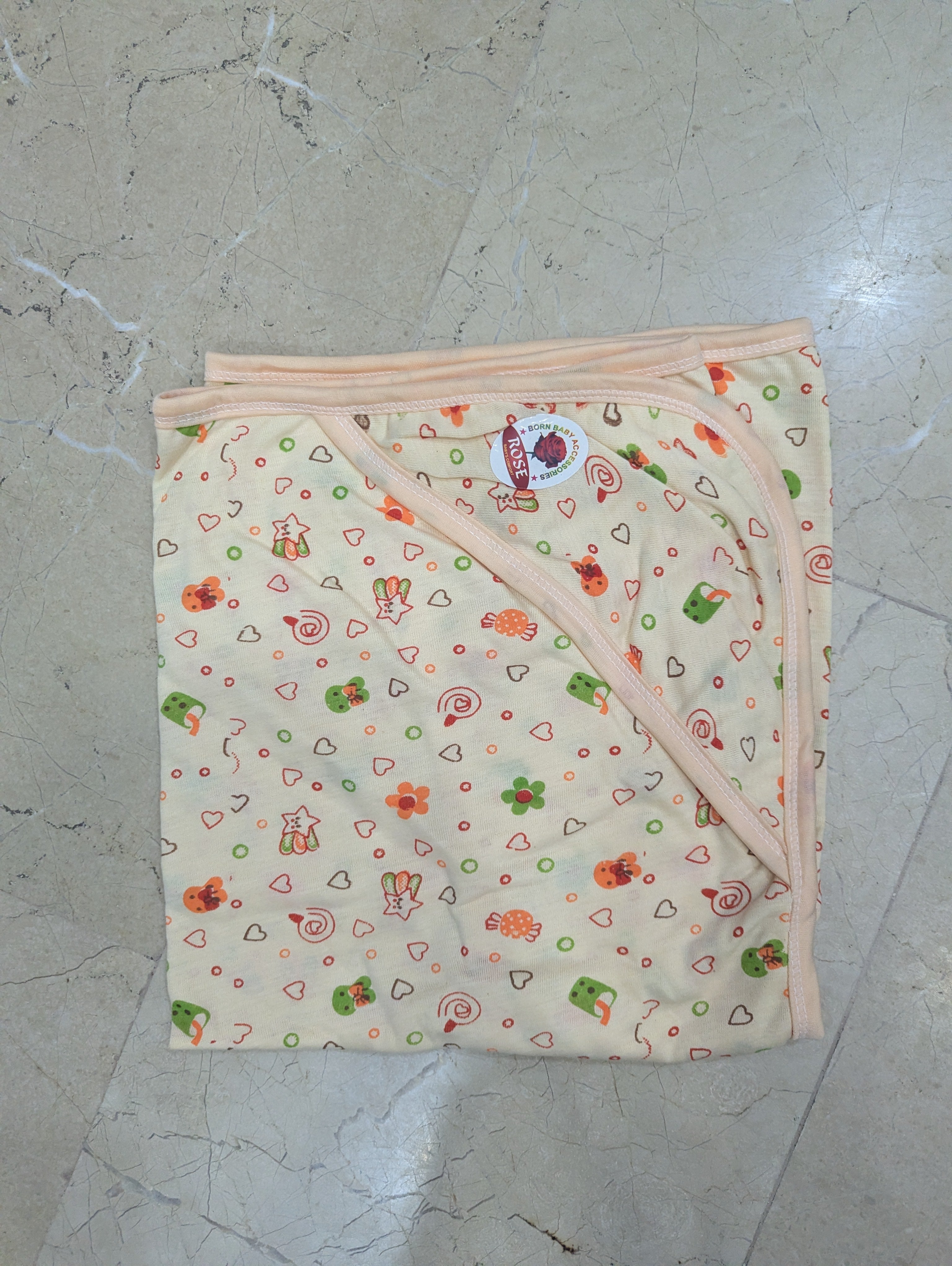 Assorted Pastel Printed Baby Wraps – Blue, Pink, and Peach