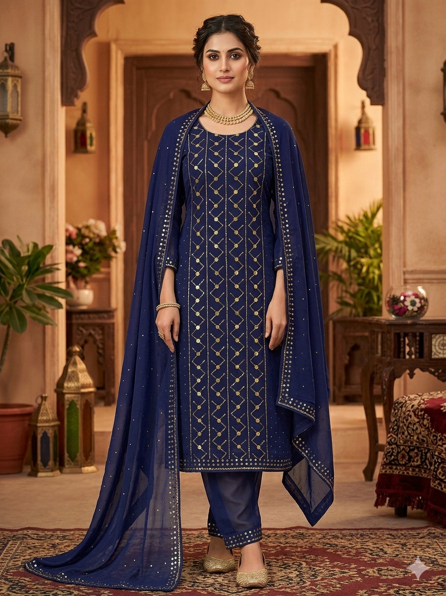 Chiffon with Traditional Tarkashi Work