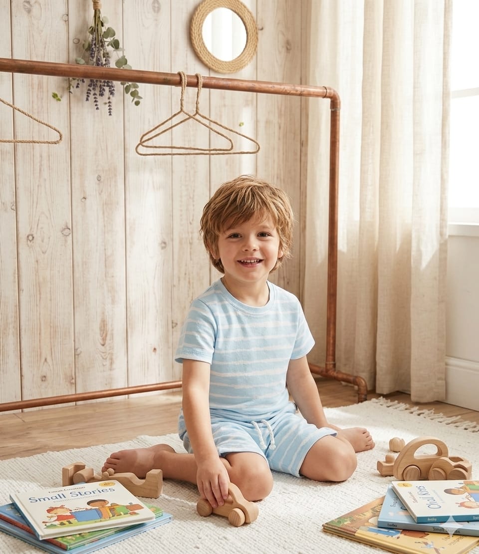 Sky Blue Comfort Stripes Set