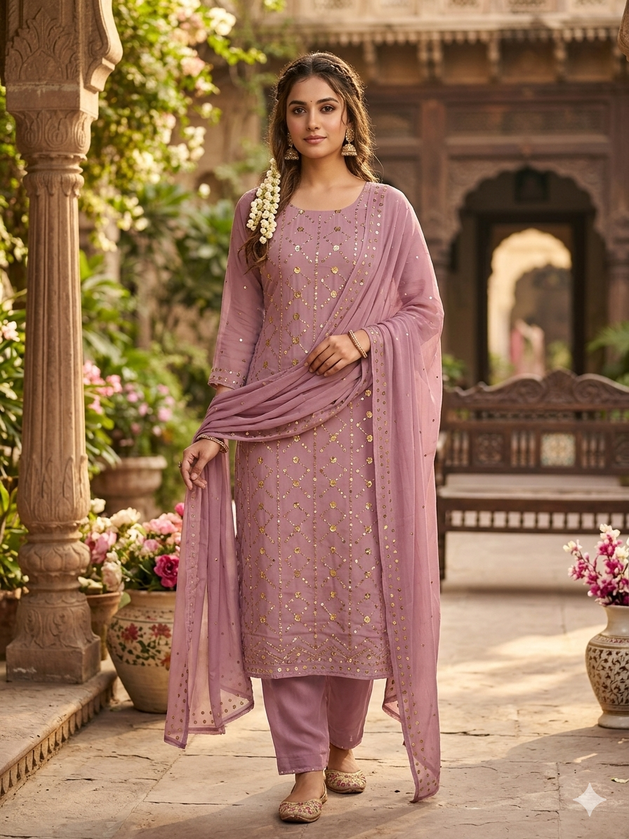 Chiffon with Traditional Tarkashi Work