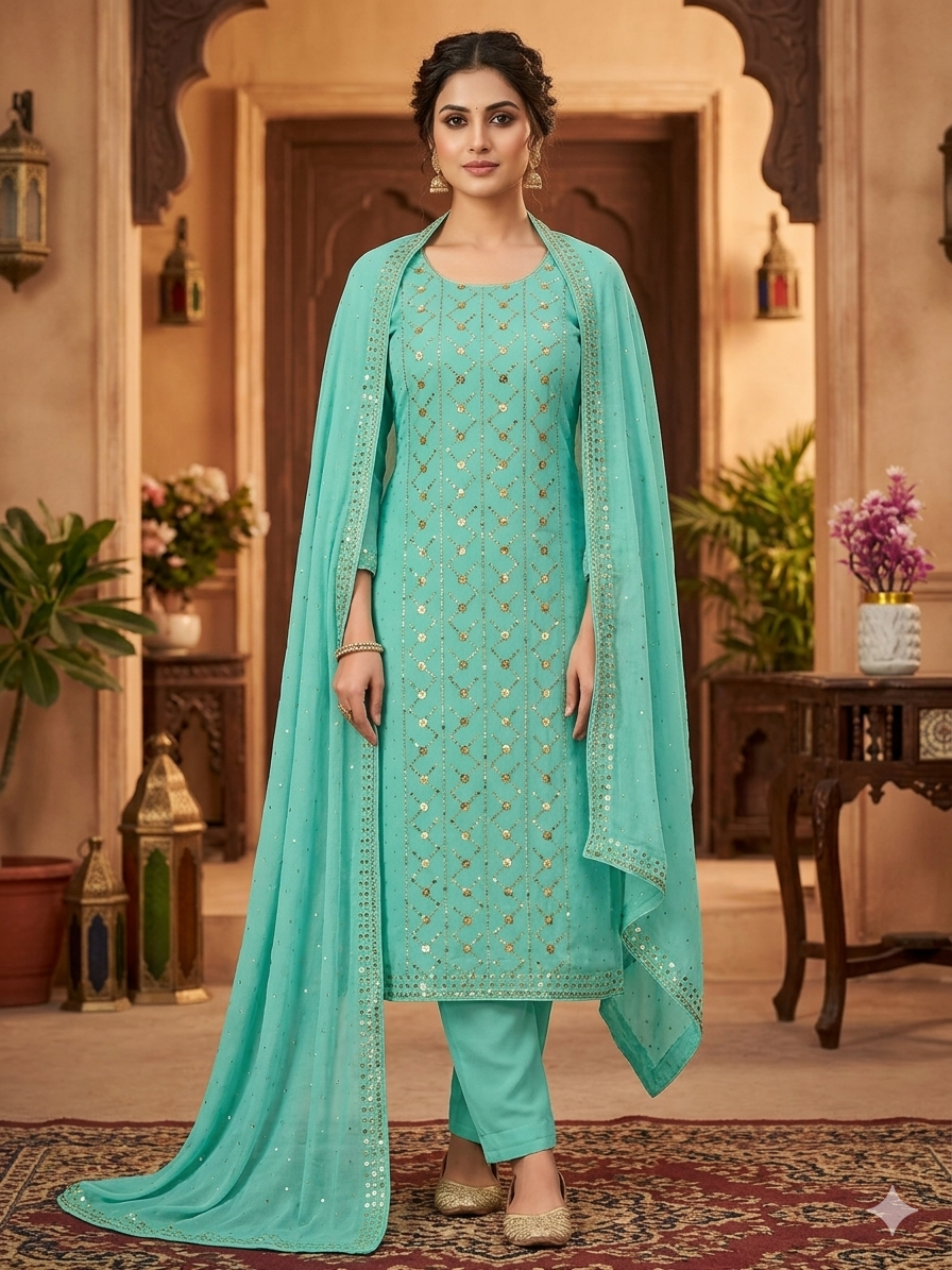 Chiffon with Traditional Tarkashi Work