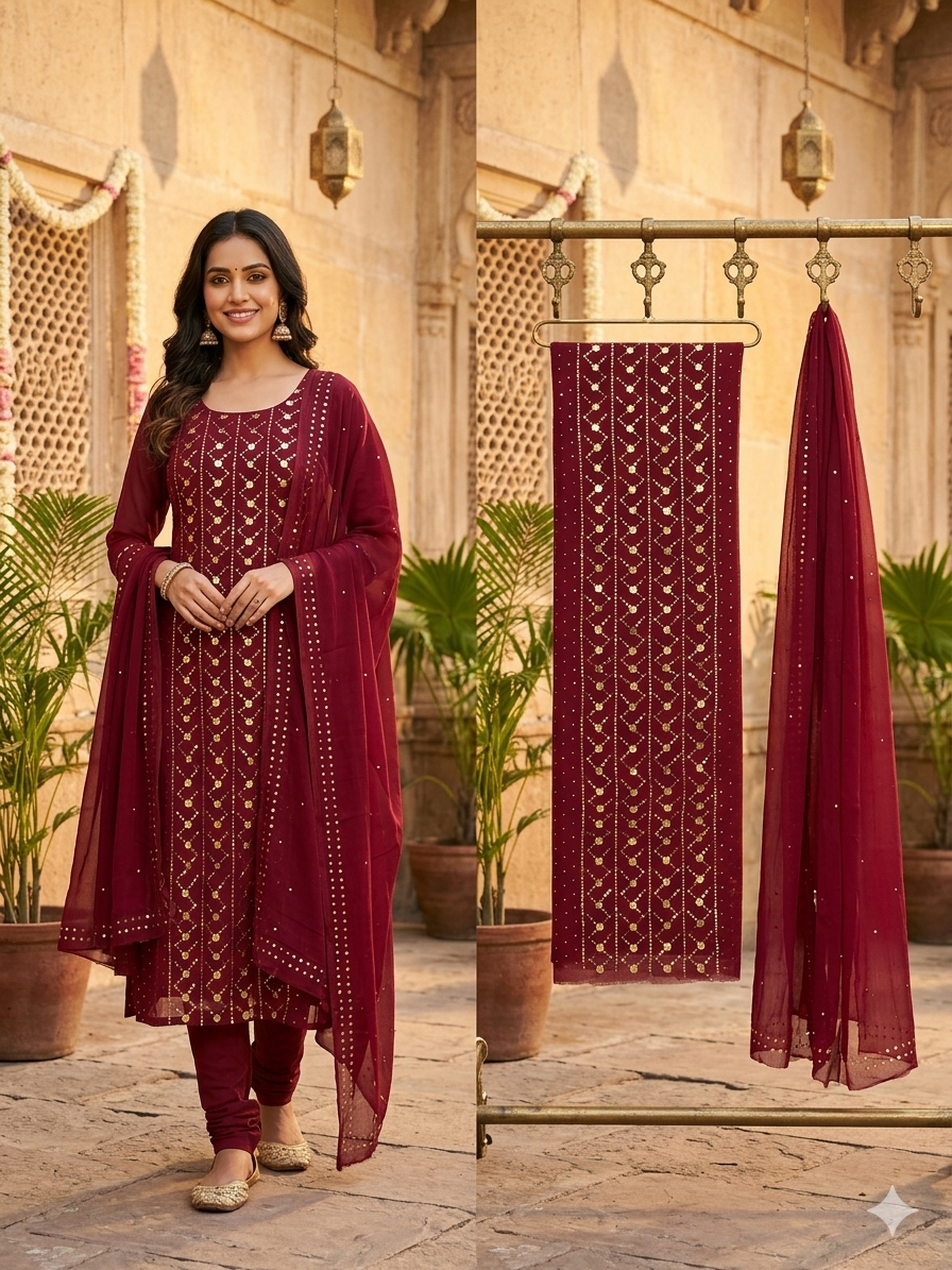 Chiffon with Traditional Tarkashi Work