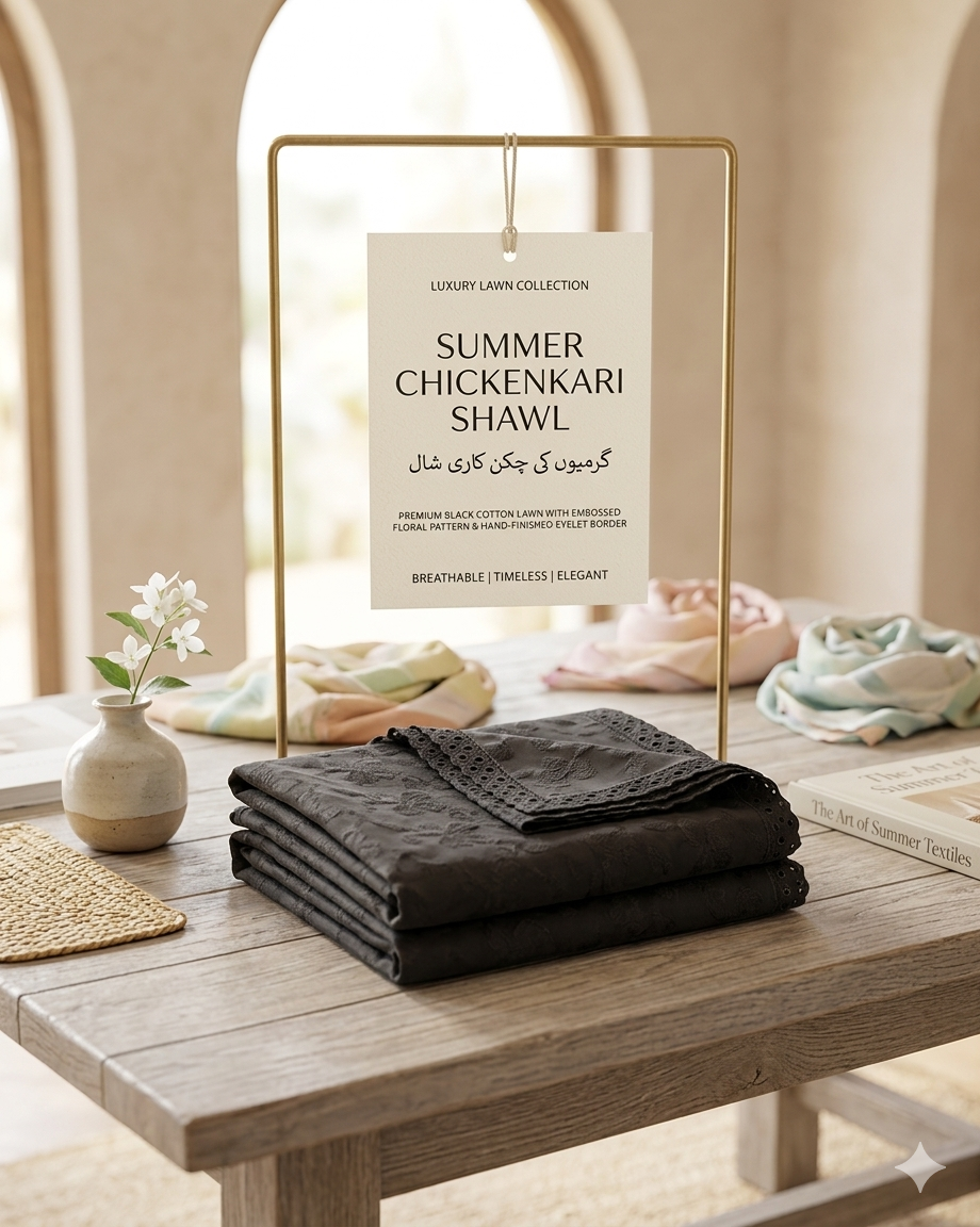 Summer Chickenkari Lawn Shawl