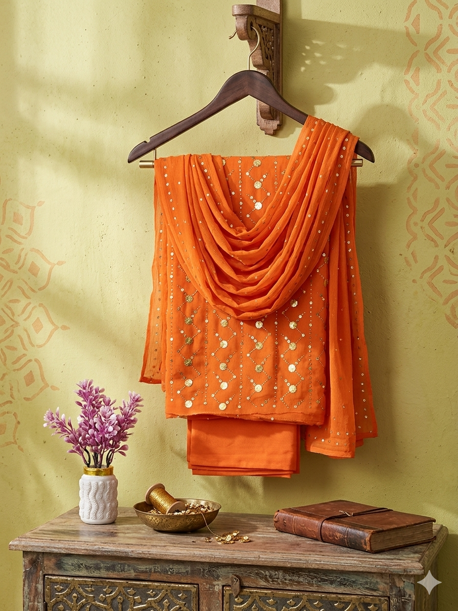 Chiffon with Traditional Tarkashi Work
