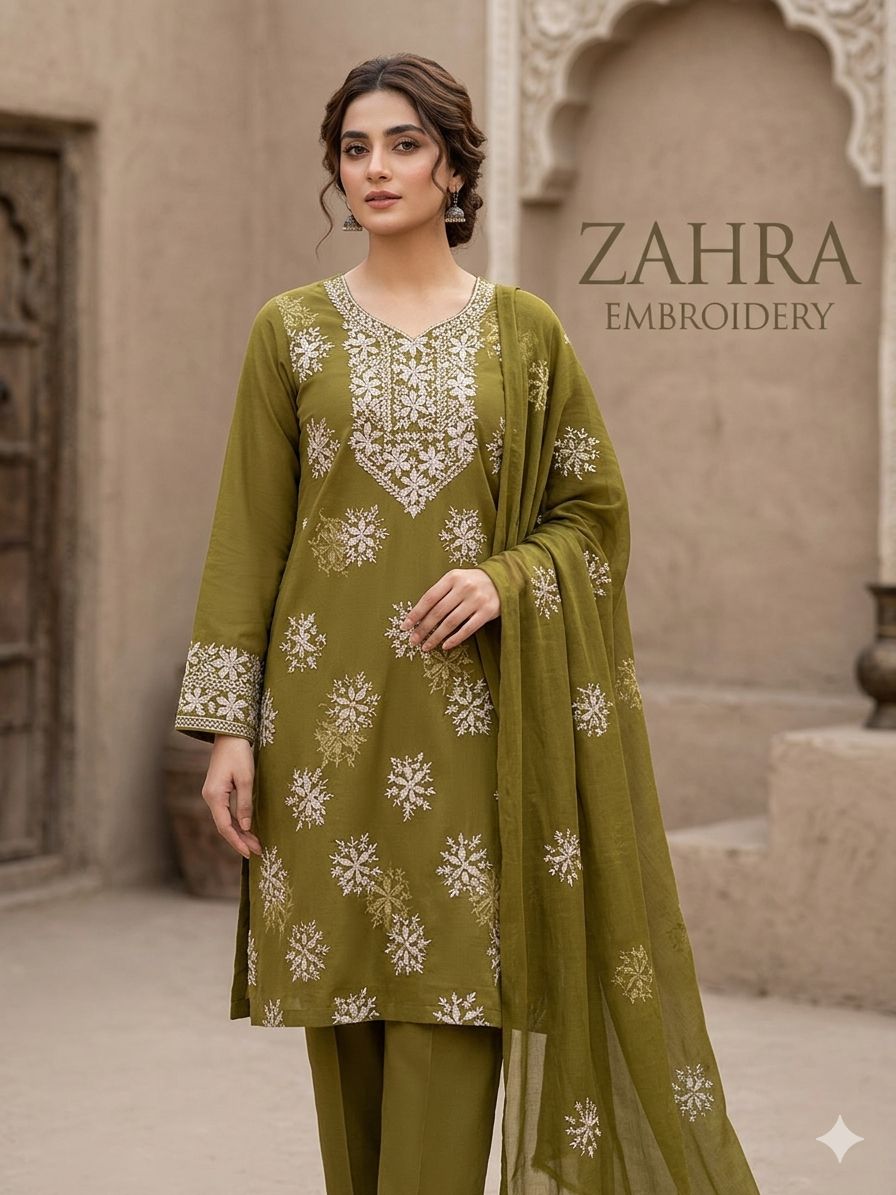 Exquisite Silver Bloom Chiffon Suit