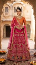 Royal Embroidered Lehenga Choli Set with Net Dupatta