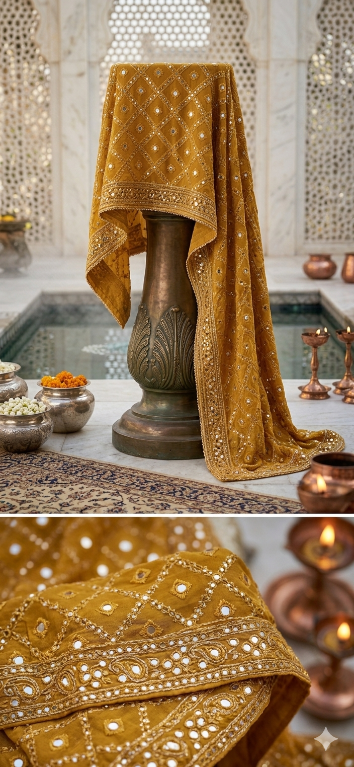 Gota Work Heavy Embroidered Wedding Wear Dupatta