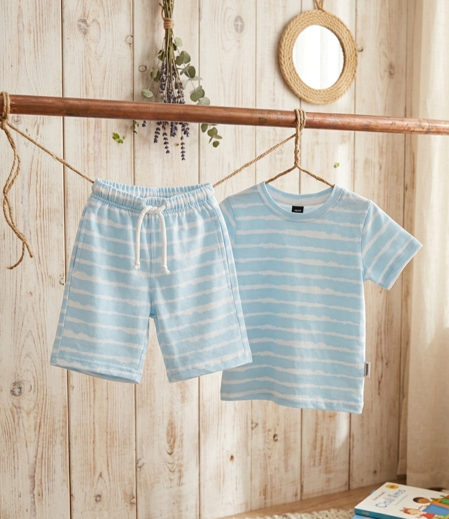 Sky Blue Comfort Stripes Set