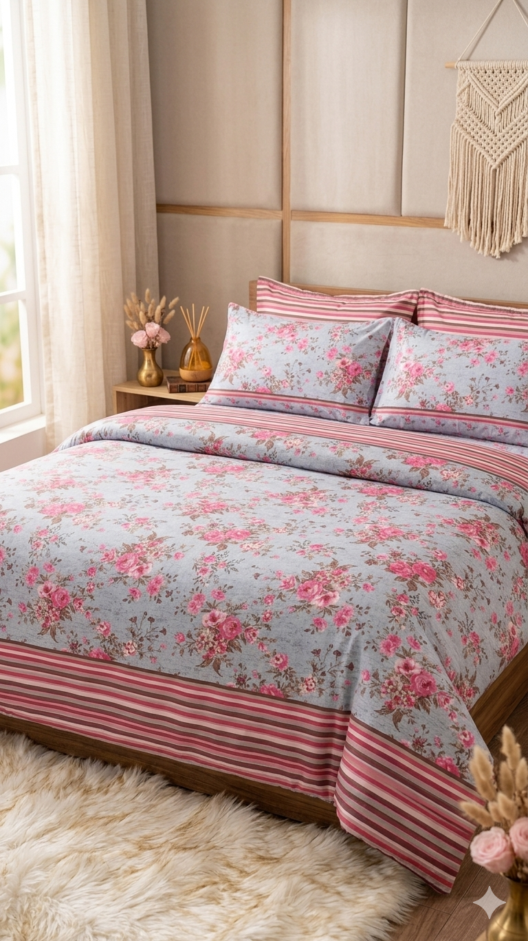 ChenOne Elegant Floral Comfort Bed Sheet