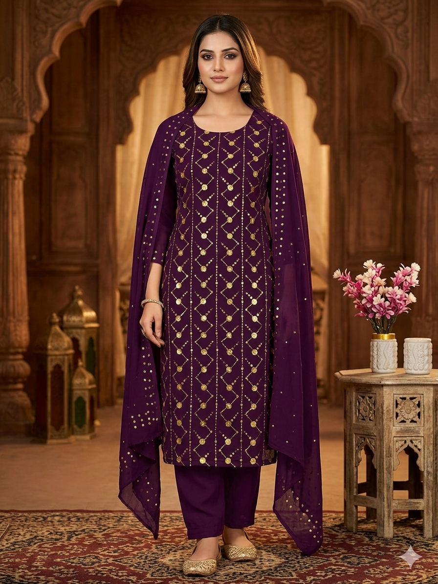 Chiffon with Traditional Tarkashi Work
