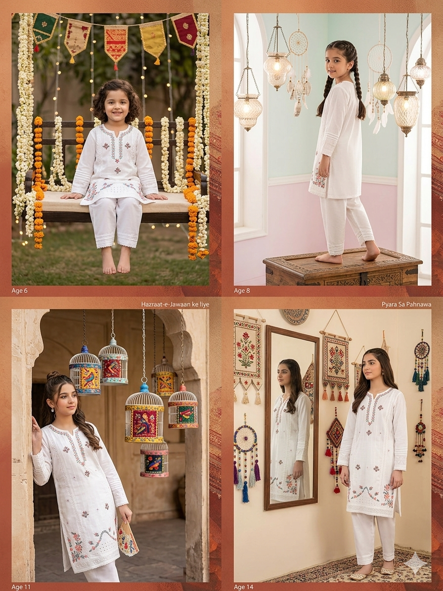 The Ivory Charm: Classic Chikankari for Every Age"