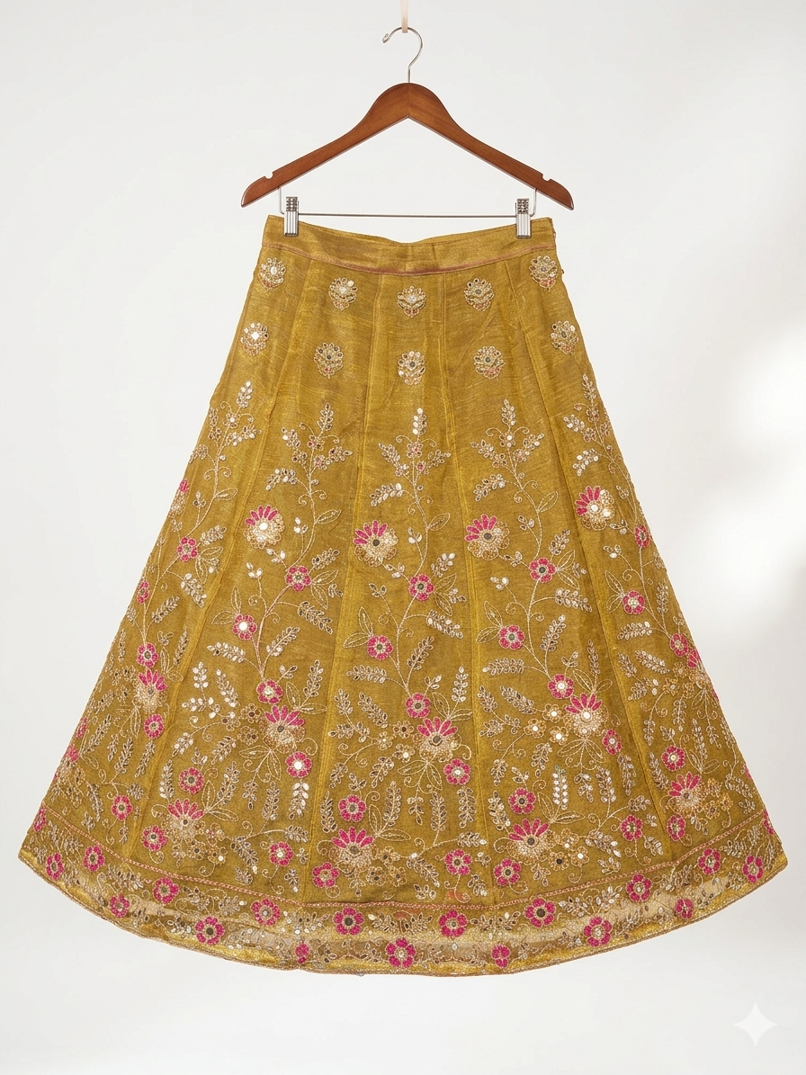 Little Princess Gold & Pink Gota Work Lehenga