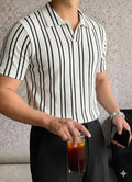 Modern Old Money Luxury Stripe Polo