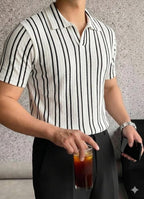 Modern Old Money Luxury Stripe Polo