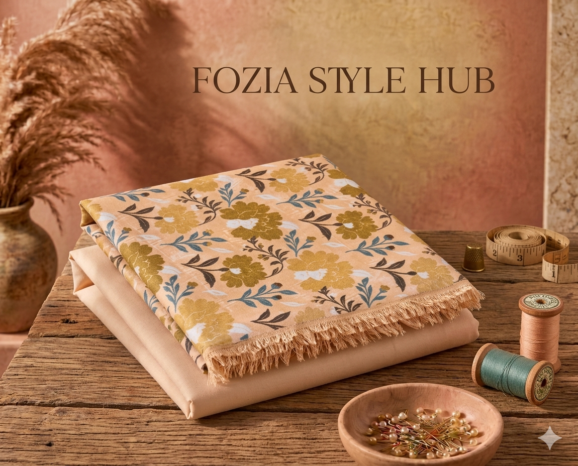2-Piece Printed Lawn Suit by Fozia Style Hub