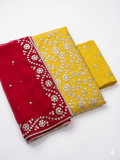 Royal Crimson & Mustard Gota Patti Elegance