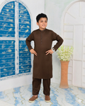 Elegant Brown 100% Lawn Kurta Set for Boys | Perfect Festive & Casual Wear 🤎